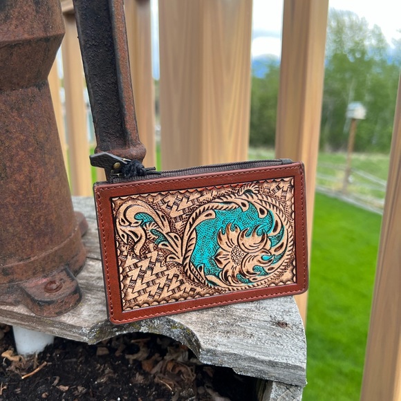 Myra Bag Handbags - 💕NEW Style MyRa BaG Hand Tooled credit Card holder Leather turquoise